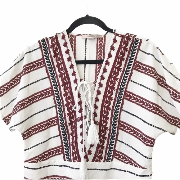 Forever 21 White Red Stripe Beach Cover Up Dress - Picture 3 of 5